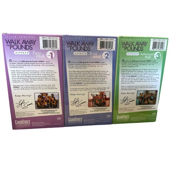 Walk Away the Pounds for Express By Leslie Sansone Set Of 3 VHS Tapes- 1,2,3 - Picture 2 of 2
